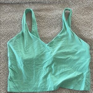 Lululemon Athletica Light Green V-Neck Crop Top
